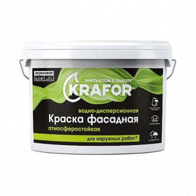 Краска В/Д фасадная 6,5кг (1) Krafor (салат) в Иваново