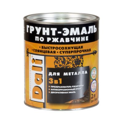 Грунт-эмаль по ржавчине DALI 3в1 зеленый мох (RAL 6005) 2л (3) Рогнеда в Иваново