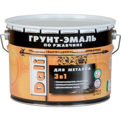 Грунт-эмаль по ржавчине DALI 3в1 серая (RAL 7004) 10л (1) Рогнеда в Иваново