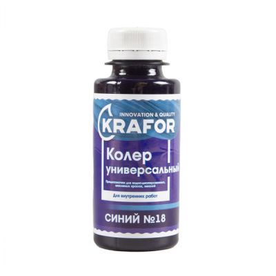 Колер универсальный №18 синий  100мл (6/108) "Krafor" в Иваново