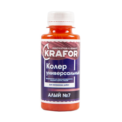 Колер универсальный №7 алый 100мл (6/108) "Krafor" в Иваново