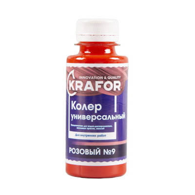 Колер универсальный №9 розовый 100мл (6/108) "Krafor" в Иваново
