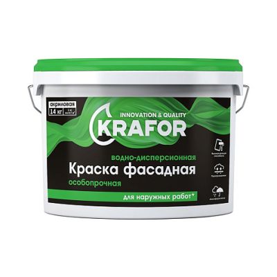 Краска В/Д фасадная 14кг (1) Krafor (салат) в Иваново