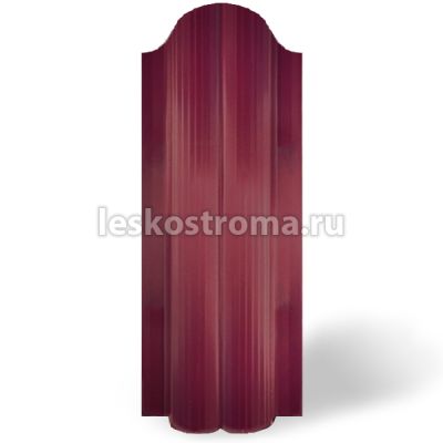 Штакетник П полукруглый 130х1800 оц 0.40 (RAL 3005) в Иваново