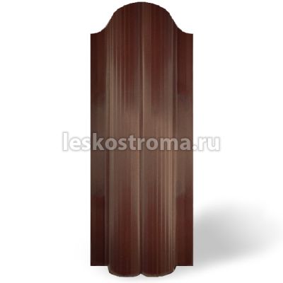 Штакетник П полукруглый 130х1800 оц 0.40 (RAL 8017) в Иваново